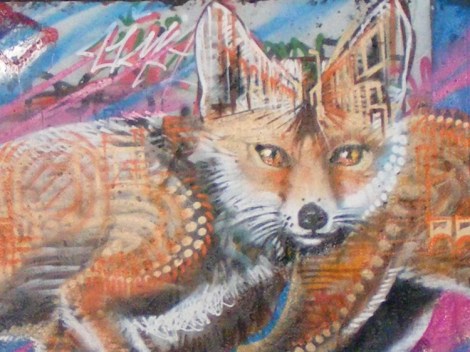 Urban fox graffiti